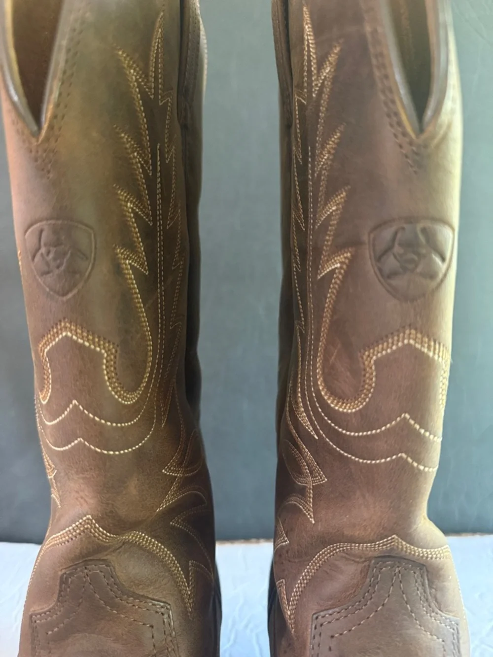 ARIAT Women’s 10 Heritage R Toe Western Boots Distressed Brown Coastal Cowgirl - Picture 5 of 15